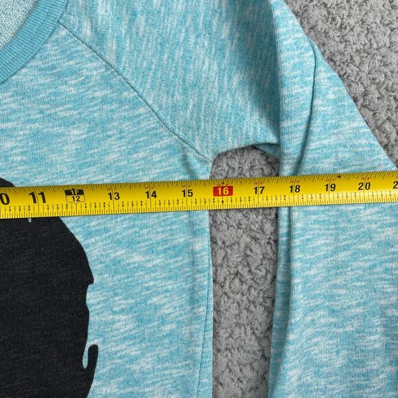 Vintage Volcom Ying Yang Sweater Womens XS Blue Cold Shoulder Stretch - Picture 4 of 7